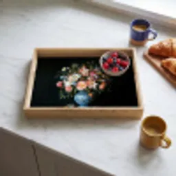 Roze - Bloemen - Vaas - Kleuren Dienblad Rechthoek middel -sfeer2
