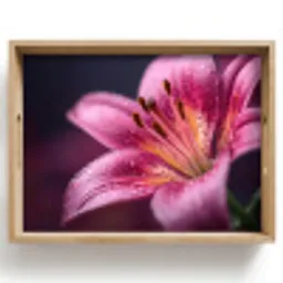 Roze - lelie - Dauwdruppels Dienblad Rechthoek middel -z3d_shopping