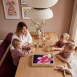 Roze - lelie - Dauwdruppels Dienblad Rechthoek middel -sfeer4