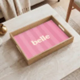 Roze - Gestreept - Belle Dienblad Rechthoek middel -sfeer1