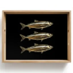 Vissen - Goud - Zwart Dienblad Rechthoek middel -z3d_shopping