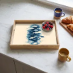 Vissen - Minimalistisch - Blauw Dienblad Rechthoek middel -sfeer2