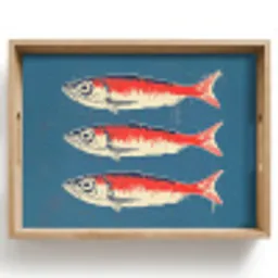 Vissen - Rood - Blauw Dienblad Rechthoek middel -z3d_shopping