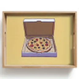 Pizza - Doos - Salami - Illustratie Dienblad Rechthoek middel -z3d_shopping