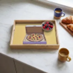 Pizza - Doos - Salami - Illustratie Dienblad Rechthoek middel -sfeer2