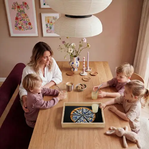 Pizza - Eten - Delftsblauw Dienblad Rechthoek middel -sfeer4