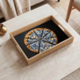Pizza - Eten - Delftsblauw Dienblad Rechthoek middel -sfeer1