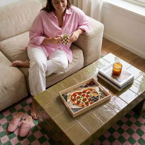 Pizza - Hart - Pepperoni - Tomaat Dienblad Rechthoek middel -sfeer3