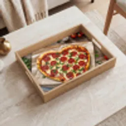 Pizza - Hart - Pepperoni - Tomaat Dienblad Rechthoek middel -sfeer1