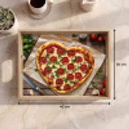 Pizza - Hart - Pepperoni - Tomaat Dienblad Rechthoek middel -USP_Formaat