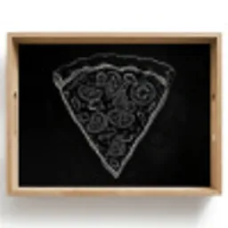 Pizzapunt - Toppings - Krijttekening Dienblad Rechthoek middel -z3d_shopping