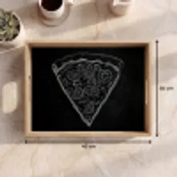 Pizzapunt - Toppings - Krijttekening Dienblad Rechthoek middel -USP_Formaat