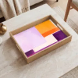 Vlakken - Abstract - Rechthoekig - Oranje Dienblad Rechthoek middel -sfeer1