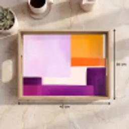 Vlakken - Abstract - Rechthoekig - Oranje Dienblad Rechthoek middel -USP_Formaat
