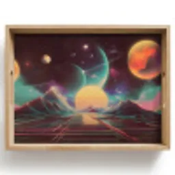 Planeten - Neon - Berglandschap - Zon Dienblad Rechthoek middel -z3d_shopping