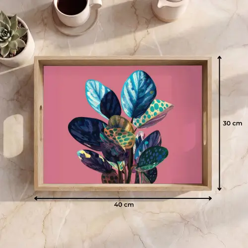 Plant - Bladeren - Stippen - Abstract Dienblad Rechthoek middel -USP_Formaat