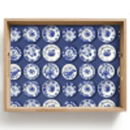 Borden - Floraal - Blauw Dienblad Rechthoek middel 911 -z3d_shopping