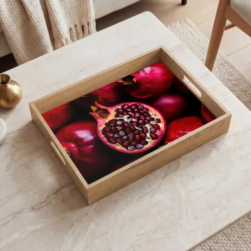 Granaatappel - Rood - Fruit Dienblad Rechthoek middel -sfeer1