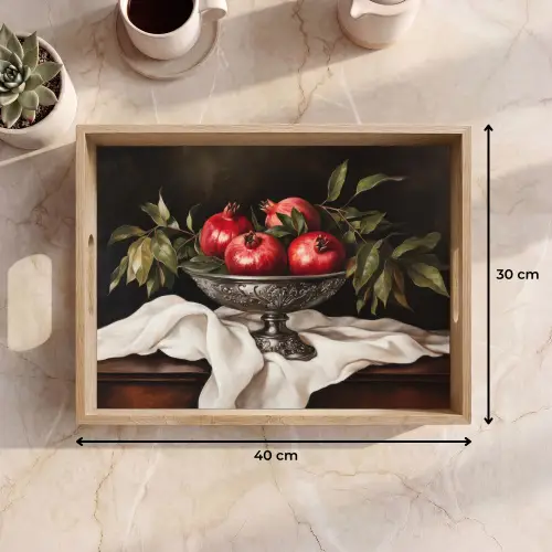 Granaatappels - Klassiek - Vintage Dienblad Rechthoek middel -USP_Formaat