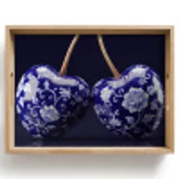 Porselein- Kersen - Delfts - Blauw Dienblad Rechthoek middel -z3d_shopping