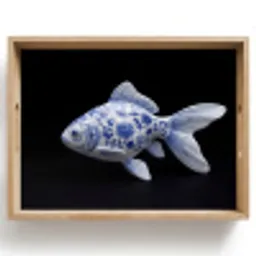 Porselein - Goudvis - Delfts - Blauw Dienblad Rechthoek middel -z3d_shopping