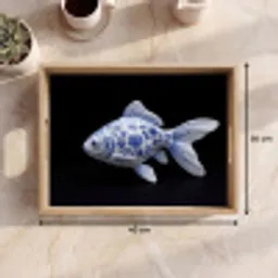 Porselein - Goudvis - Delfts - Blauw Dienblad Rechthoek middel -USP_Formaat