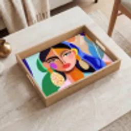 Portret - Vrouw - Modern Dienblad Rechthoek middel -sfeer1