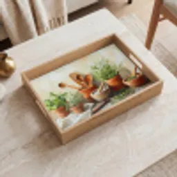 Potten - Kruiden - Hout Dienblad Rechthoek middel -sfeer1