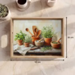 Potten - Kruiden - Hout Dienblad Rechthoek middel -USP_Formaat
