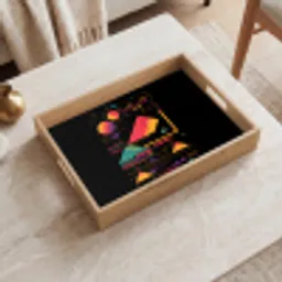 Piramides - Cirkels - Neonkleuren - Geometrisch Dienblad Rechthoek middel -sfeer1