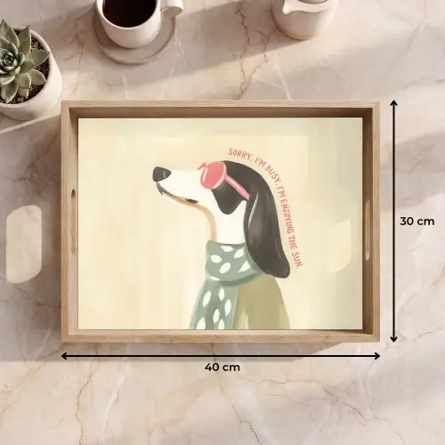 Quote - Hond - Zonnebril Dienblad Rechthoek middel -USP_Formaat