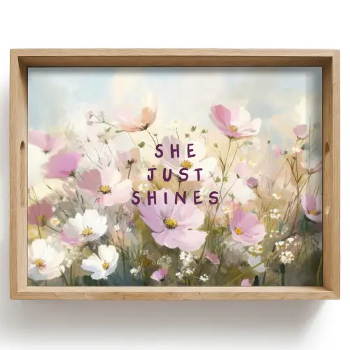 Quote - Bloemen - Schilderachtig Dienblad Rechthoek middel -z3d_shopping