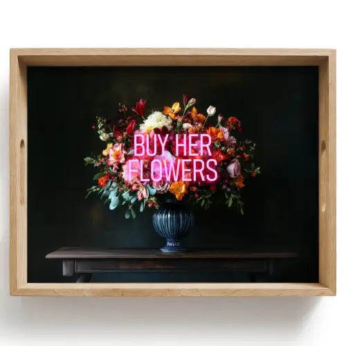 Quote - Bloemen - Vaas - Neon Dienblad Rechthoek middel -z3d_shopping