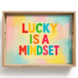 Quote - Lucky - Regenboogkleuren Dienblad Rechthoek middel -z3d_shopping