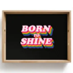 Quote - Regenboog - Roze - Zwart Dienblad Rechthoek middel -z3d_shopping