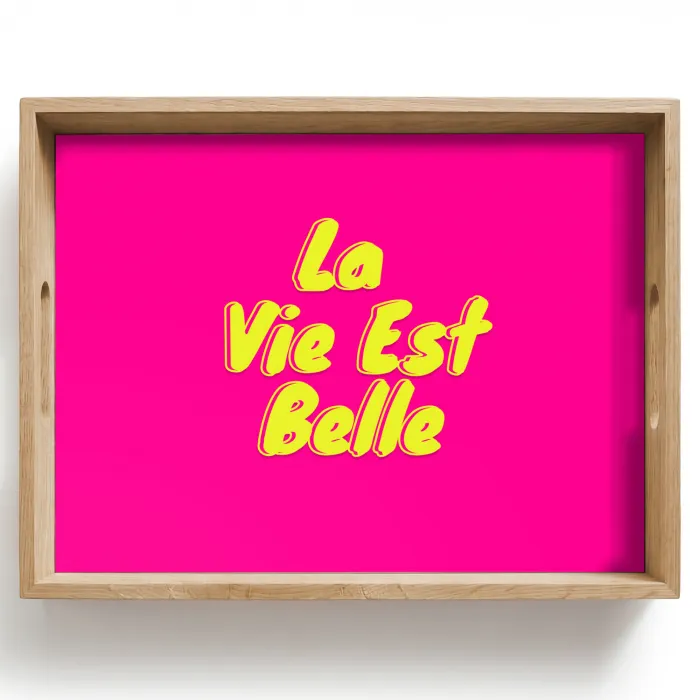 Quote - Retro - Roze Dienblad Rechthoek middel -z3d_shopping