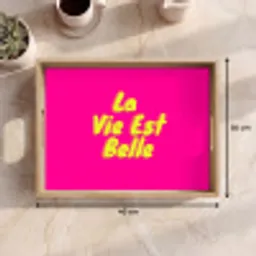 Quote - Retro - Roze Dienblad Rechthoek middel -USP_Formaat