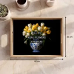 Quotes - Bloem - Tulp - Geel Dienblad Rechthoek middel -USP_Formaat
