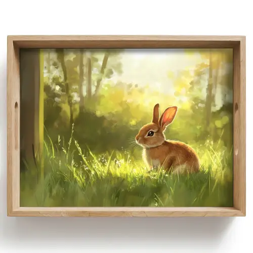 Konijn - Zonlicht - Bos Dienblad Rechthoek middel -z3d_shopping
