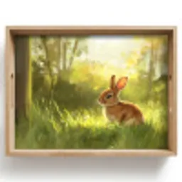 Konijn - Zonlicht - Bos Dienblad Rechthoek middel -z3d_shopping