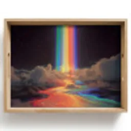 Regenboog - Verticaal - Sterrenhemel - Wolken Dienblad Rechthoek middel -z3d_shopping