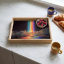 Regenboog - Verticaal - Sterrenhemel - Wolken Dienblad Rechthoek middel -sfeer2