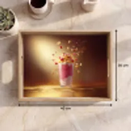 Framboos - Smoothie - Drinken - Roze Dienblad Rechthoek middel -USP_Formaat