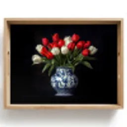 Rode - Bloemen - Tulpen - Vaas Dienblad Rechthoek middel -z3d_shopping