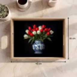 Rode - Bloemen - Tulpen - Vaas Dienblad Rechthoek middel -USP_Formaat