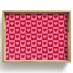 Rood - Roze - Schaakbord - Valentijn Dienblad Rechthoek middel -z3d_shopping