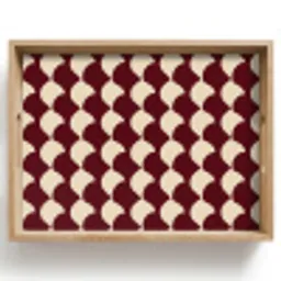 Rood - Tegelpatroon - Crème Dienblad Rechthoek middel 911 -z3d_shopping
