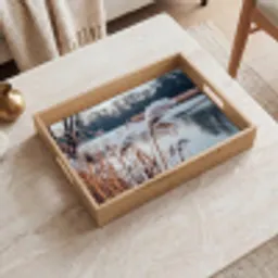 Riet - Gras - Natuur - Winter - Meer Dienblad Rechthoek middel -sfeer1