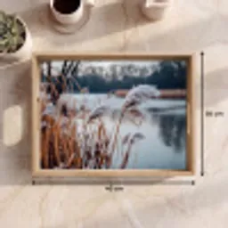 Riet - Gras - Natuur - Winter - Meer Dienblad Rechthoek middel -USP_Formaat