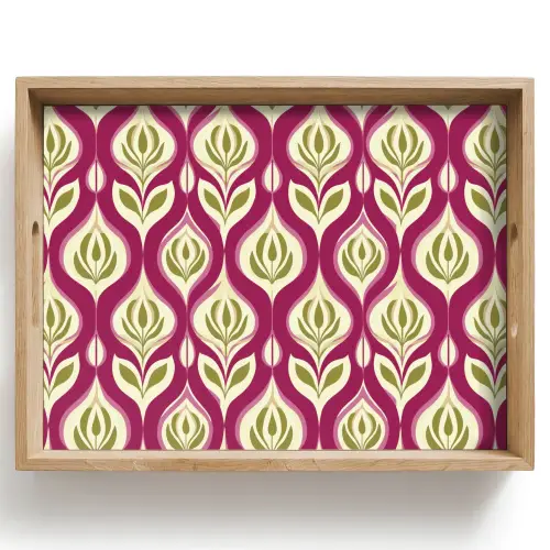 Retro - Floraal - Paars Dienblad Rechthoek middel 911 -z3d_shopping